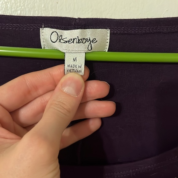 Olsenboye Purple silver pattern body-con mini dress, medium - Picture 3 of 6